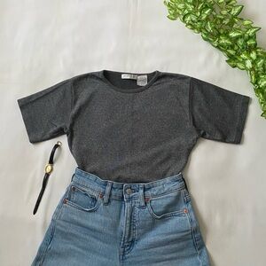 Classic Heathered Charcoal Grey Women's Knit Top